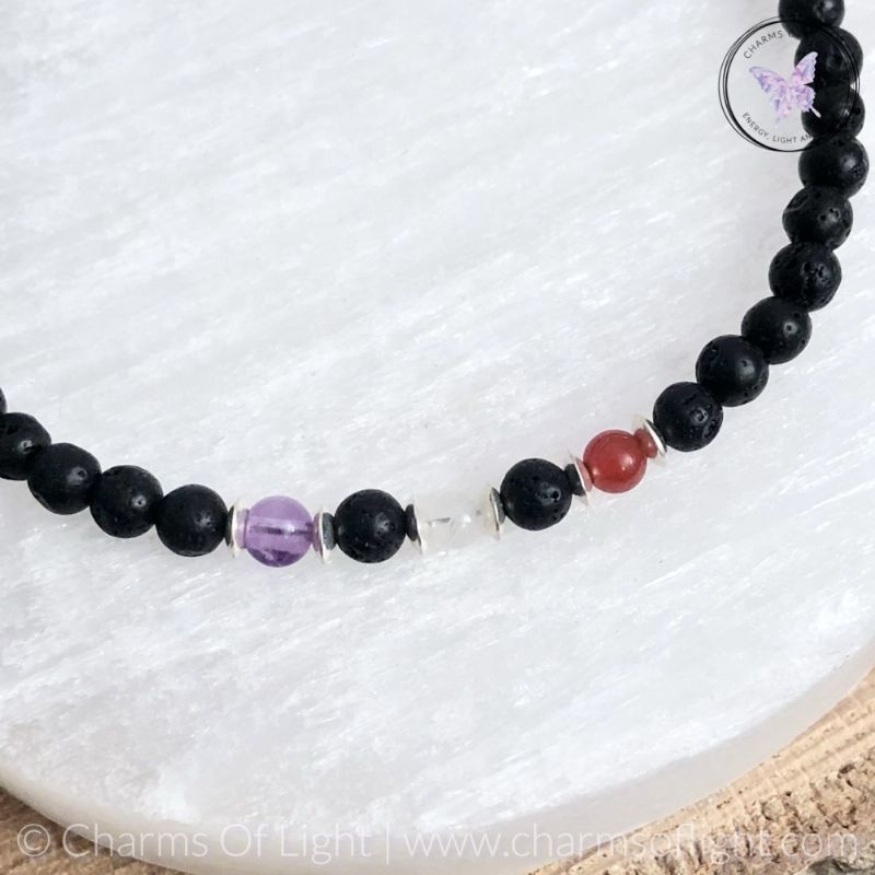 Men's Lava Stone Birthstone Bracelet